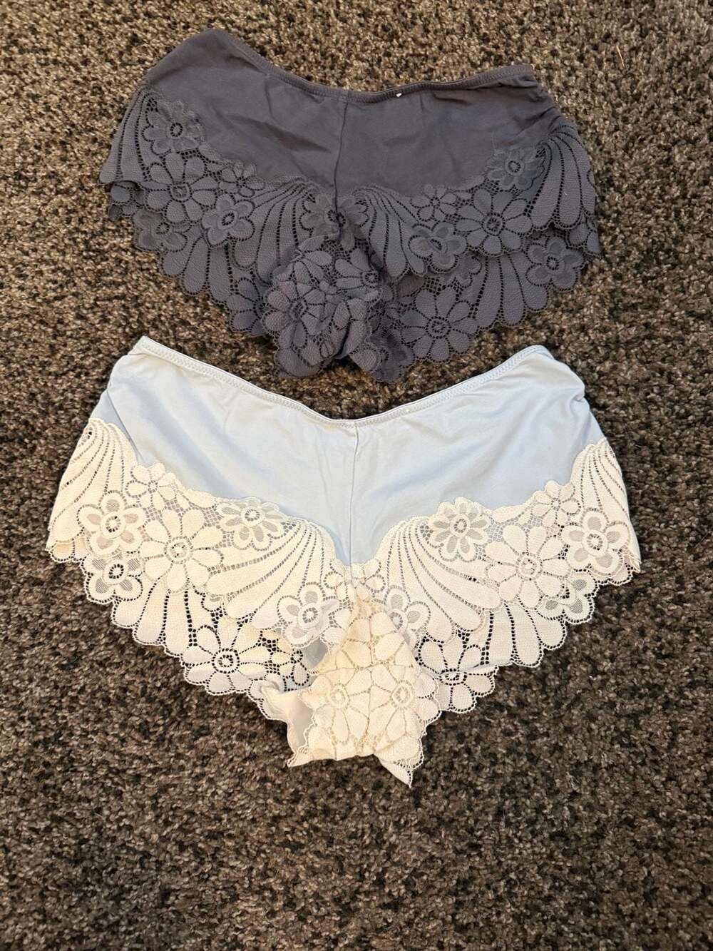 Colsie Women's Floral Lace Trim Cheeky Panties, Lot of 2